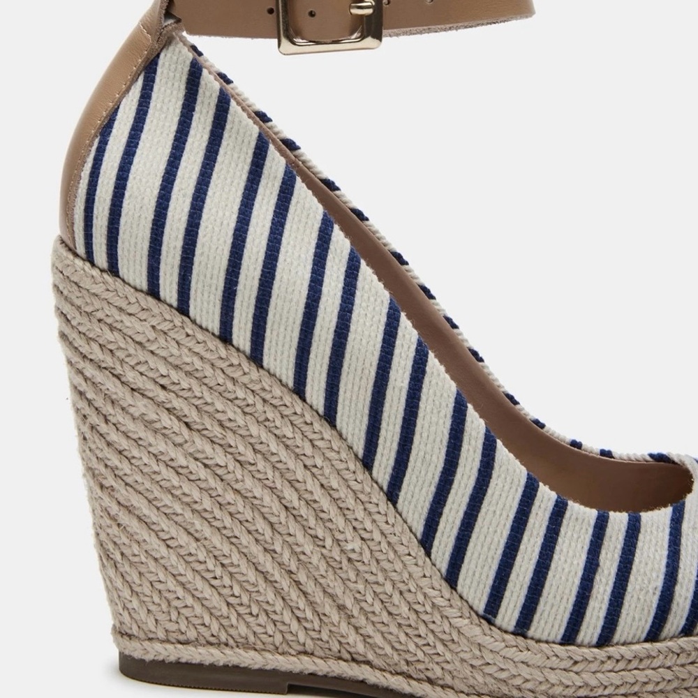 Stylish Ankle Strap Rounded Toe Navy Multicolor W… - image 3